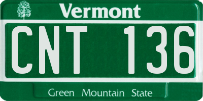 VT license plate CNT136