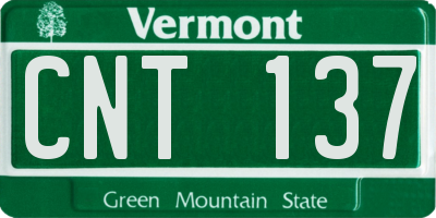 VT license plate CNT137