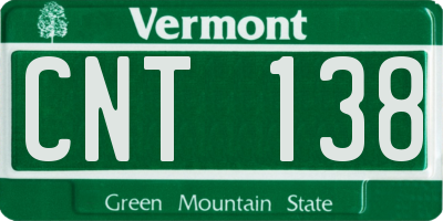 VT license plate CNT138
