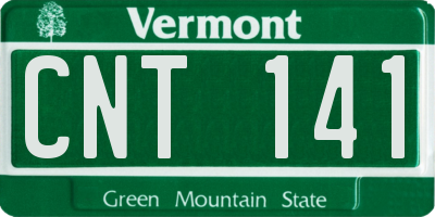 VT license plate CNT141