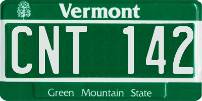 VT license plate CNT142