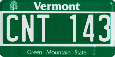 VT license plate CNT143