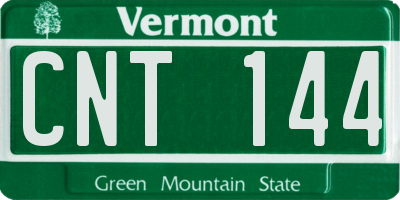 VT license plate CNT144