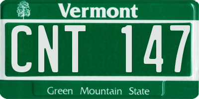 VT license plate CNT147