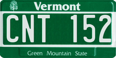 VT license plate CNT152
