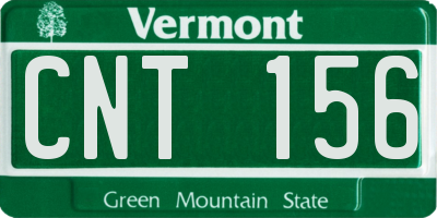 VT license plate CNT156