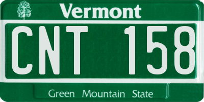 VT license plate CNT158