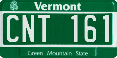 VT license plate CNT161