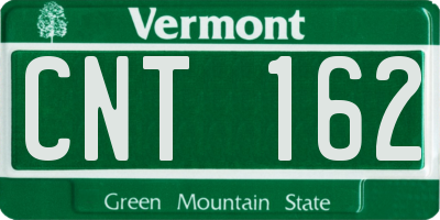 VT license plate CNT162