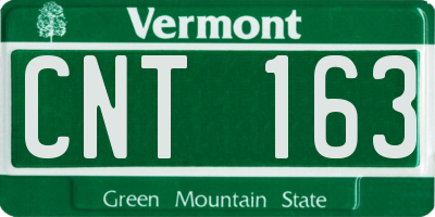 VT license plate CNT163