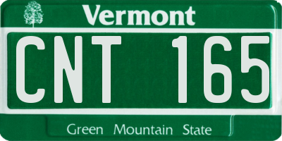 VT license plate CNT165