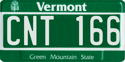 VT license plate CNT166