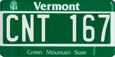VT license plate CNT167