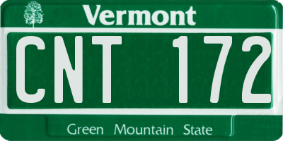 VT license plate CNT172