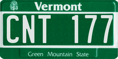 VT license plate CNT177