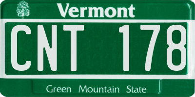 VT license plate CNT178