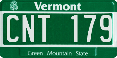 VT license plate CNT179