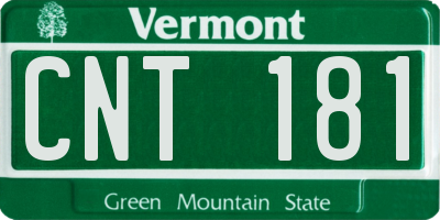 VT license plate CNT181