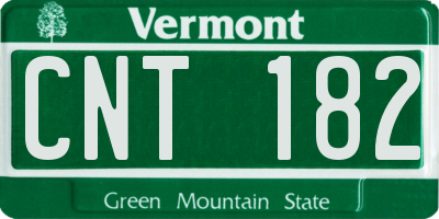VT license plate CNT182