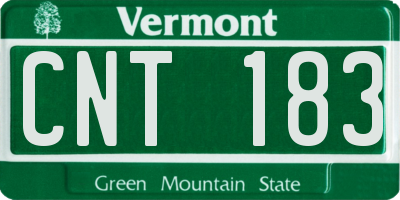 VT license plate CNT183