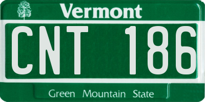 VT license plate CNT186