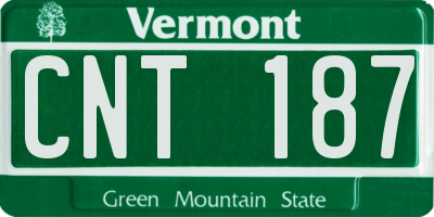 VT license plate CNT187