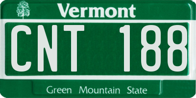 VT license plate CNT188