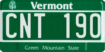 VT license plate CNT190