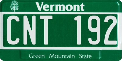 VT license plate CNT192