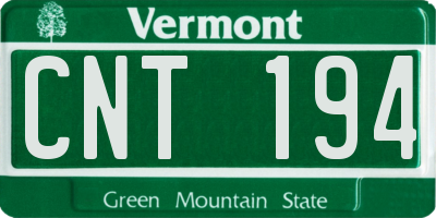 VT license plate CNT194