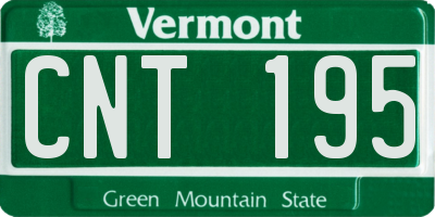 VT license plate CNT195