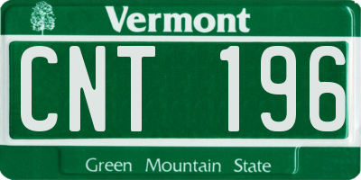 VT license plate CNT196
