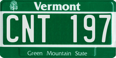 VT license plate CNT197