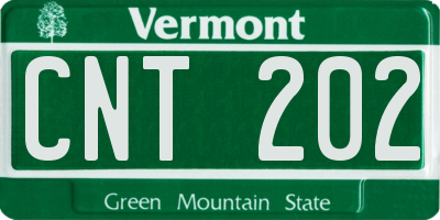 VT license plate CNT202