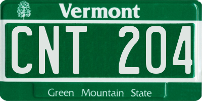 VT license plate CNT204