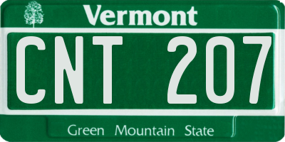 VT license plate CNT207