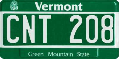 VT license plate CNT208