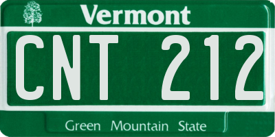 VT license plate CNT212