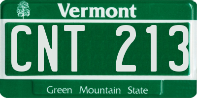 VT license plate CNT213