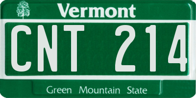 VT license plate CNT214