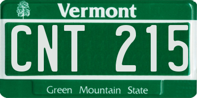 VT license plate CNT215
