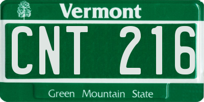 VT license plate CNT216