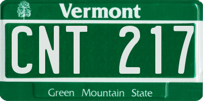 VT license plate CNT217