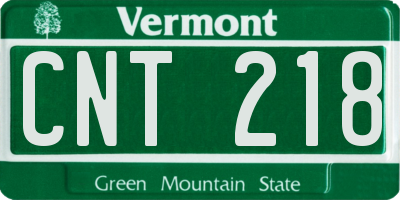 VT license plate CNT218