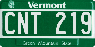 VT license plate CNT219