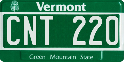 VT license plate CNT220