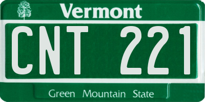 VT license plate CNT221