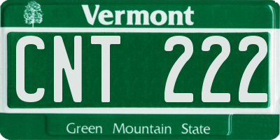 VT license plate CNT222