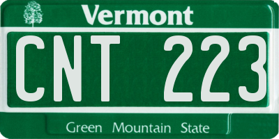 VT license plate CNT223