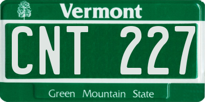 VT license plate CNT227